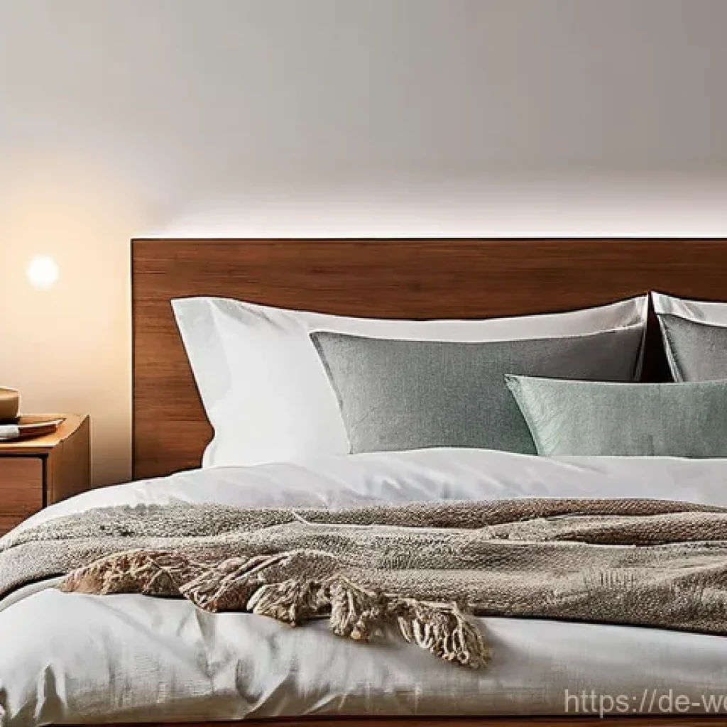 스마트홈 시스템 통합으로 얻는 웰빙 효과 - **Prompt 1: Serene Smart Home Morning Routine**
A bright, peaceful bedroom bathed in soft mornin...