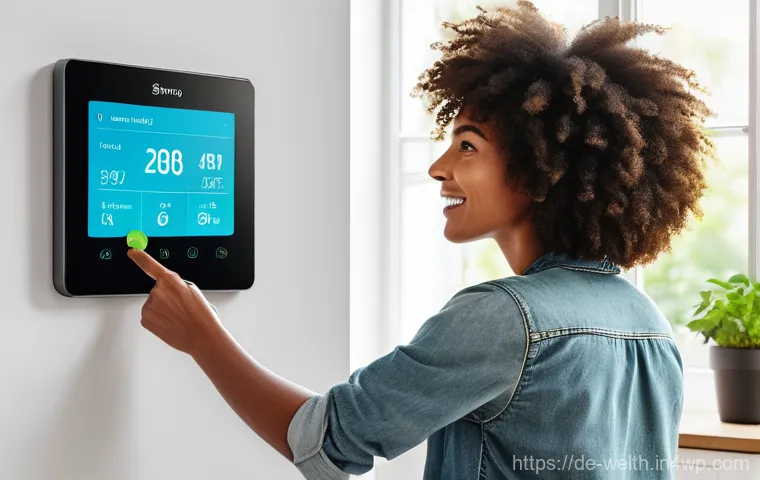 스마트홈 시스템 통합으로 얻는 웰빙 효과 - **Prompt 2: Family Security in a Smart Home**
    A modern, cozy living room in the evening, with a ...